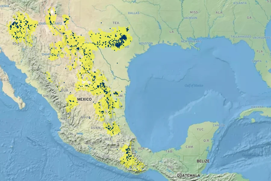 Rhus virens Native Range