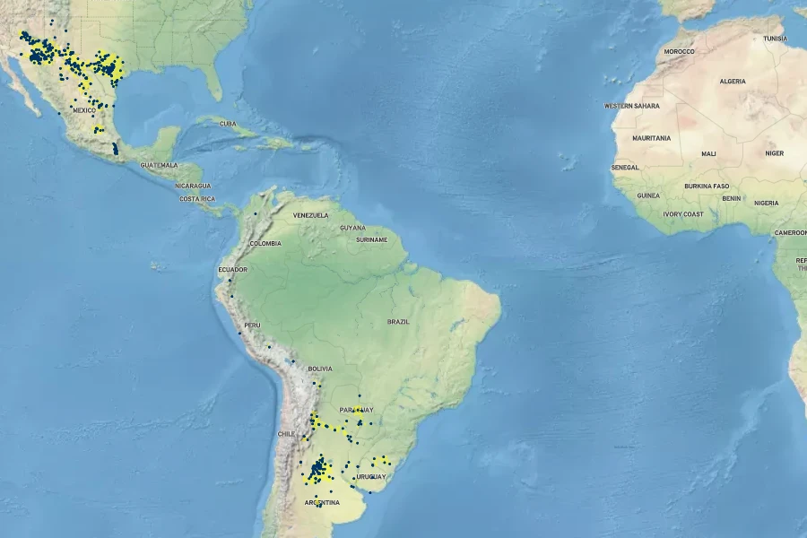 Rhynchosia senna Native Range