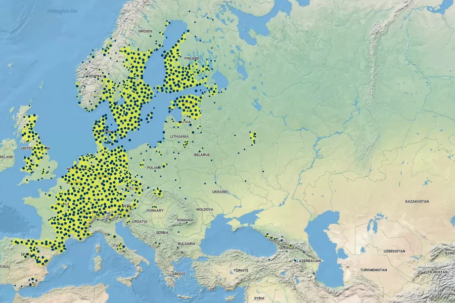 Ribes alpinum Native Range