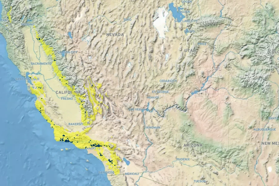 Ribes amarum Native Range
