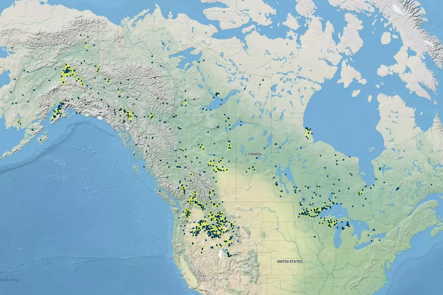 Ribes hudsonianum Native Range