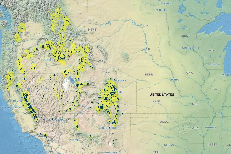 Ribes montigenum Native Range