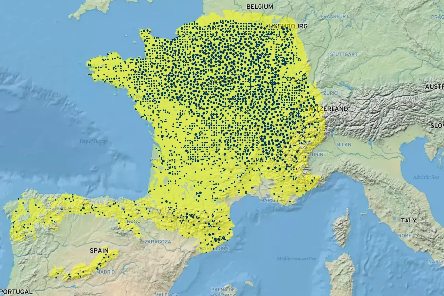 Ribes rubrum Native Range