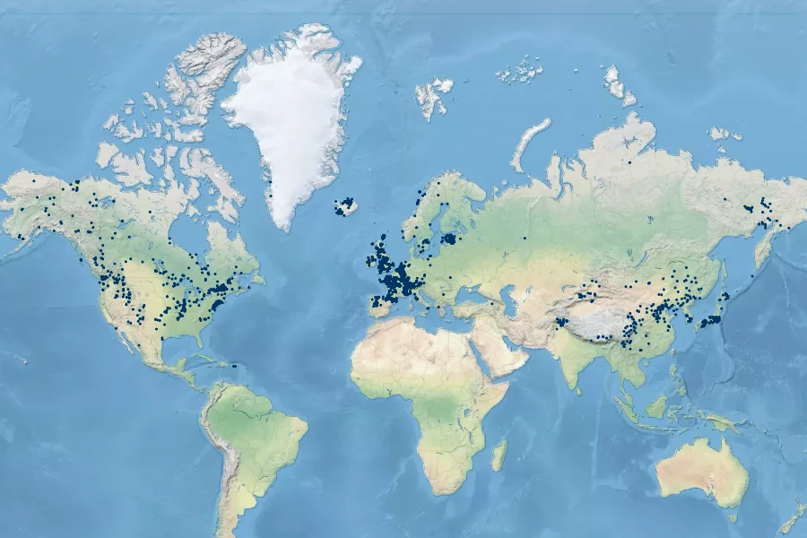 Rorippa islandica Native Range