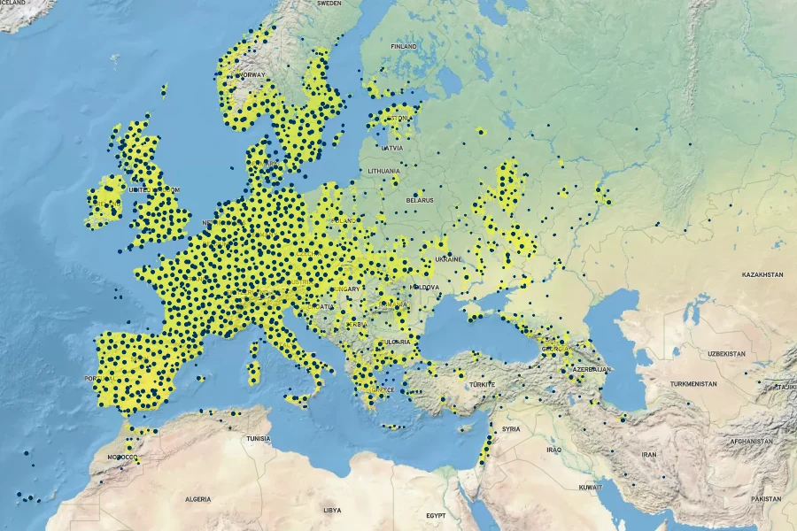 Rosa canina Native Range