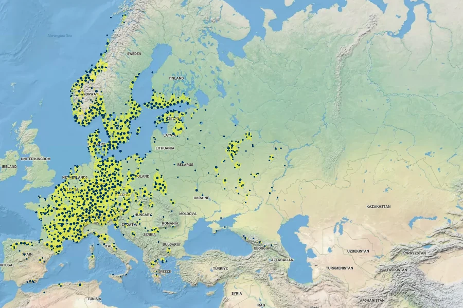 Rosa dumalis Native Range