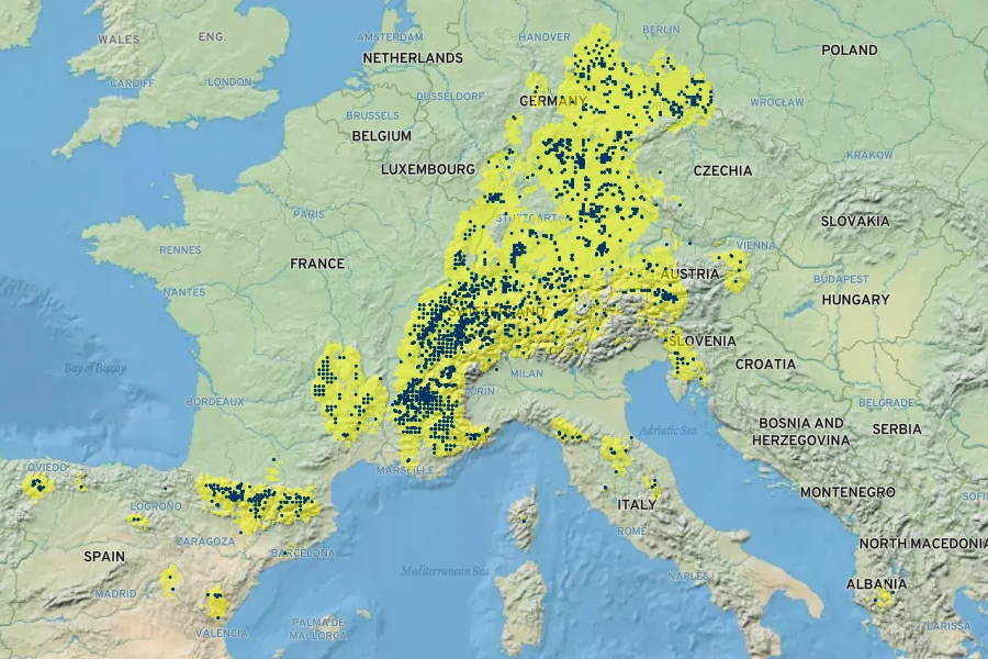 Rosa glauca Native Range