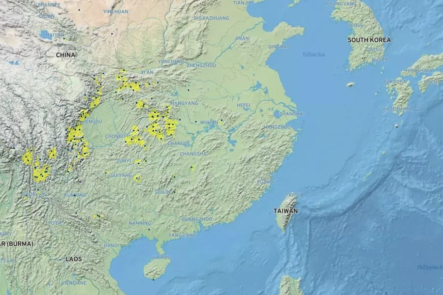 Rosa helenae Native Range