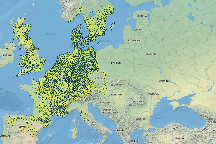 Rosa rubiginosa Native Range