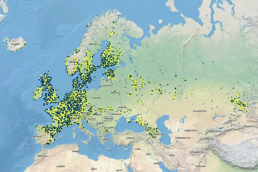 Rosa spinosissima Native Range