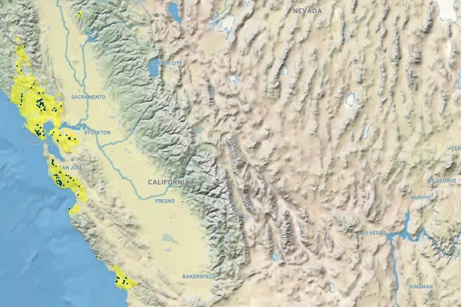 Rosa spithamea Native Range