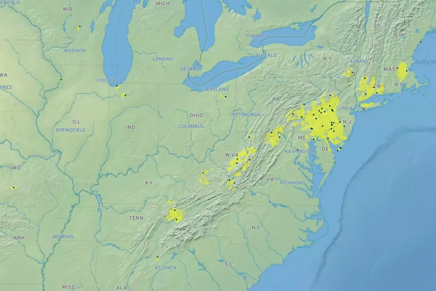 Rubus baileyanus Native Range