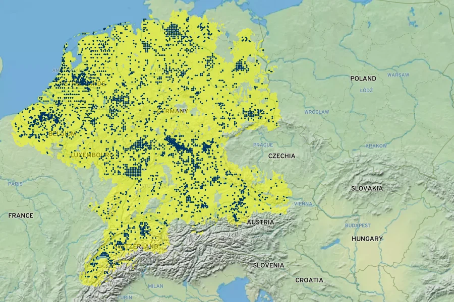 Rubus laciniatus Native Range