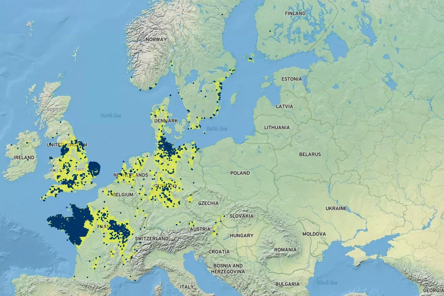 Rubus pruinosus Native Range