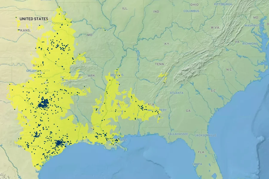 Rudbeckia amplexicaulis Native Range