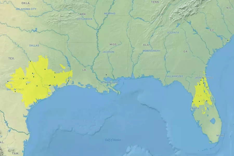 Rudbeckia hirta var. angustifolia Native Range