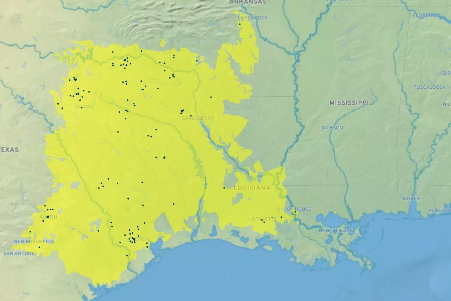 Rudbeckia maxima Native Range
