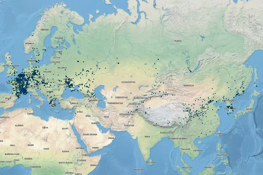 Rumex patientia Native Range