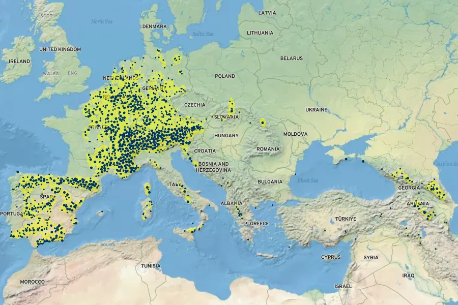 Rumex scutatus Native Range
