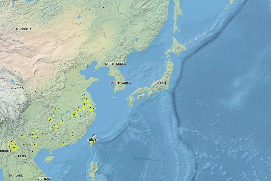 Rumex trisetifer Native Range