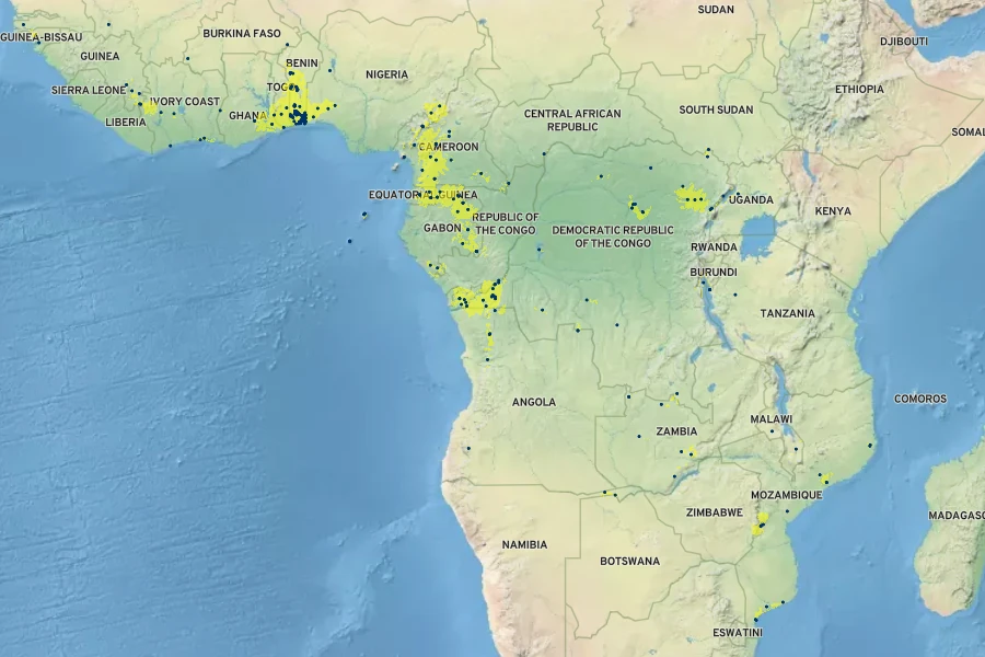 Rytigynia umbellulata Native Range