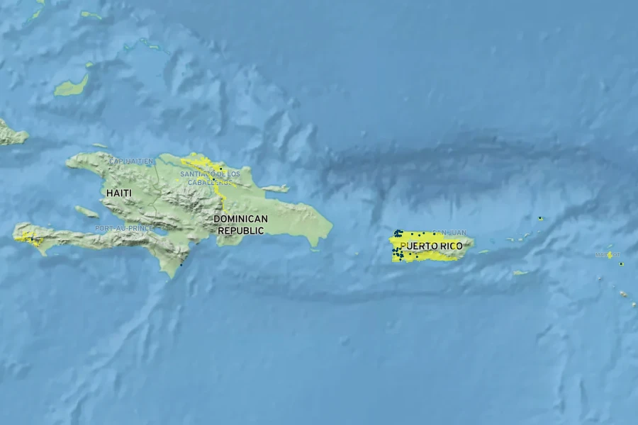 Sabal causiarum Native Range