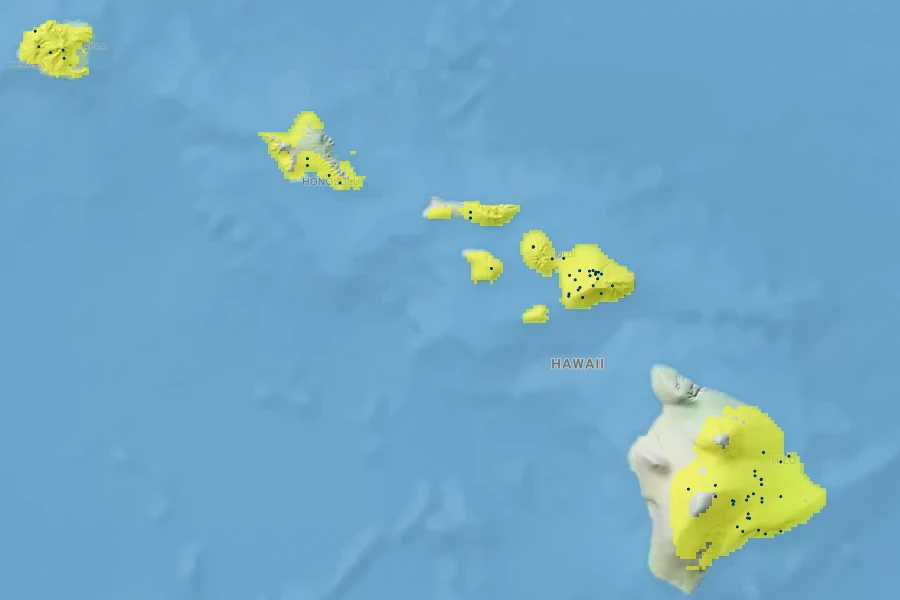 Sadleria cyatheoides Native Range