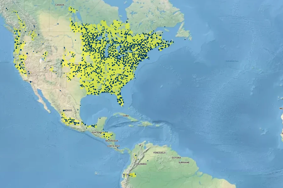 Sagittaria latifolia Native Range