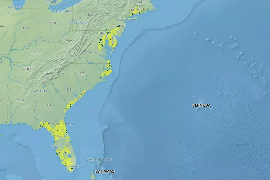 Sagittaria subulata Native Range
