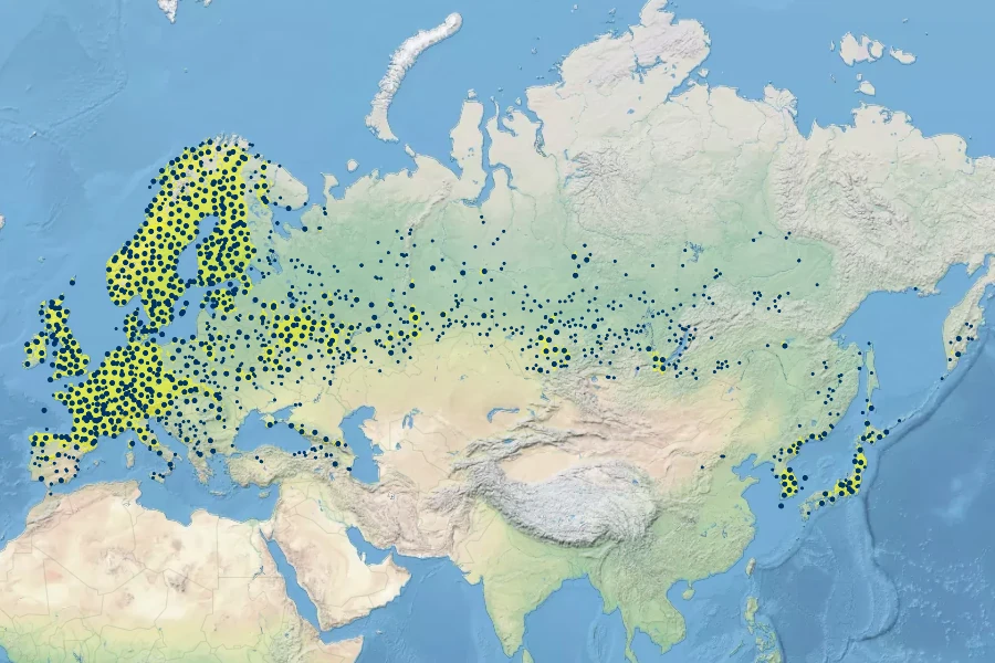 Salix caprea Native Range