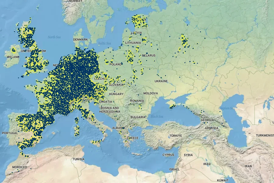 Salix purpurea Native Range