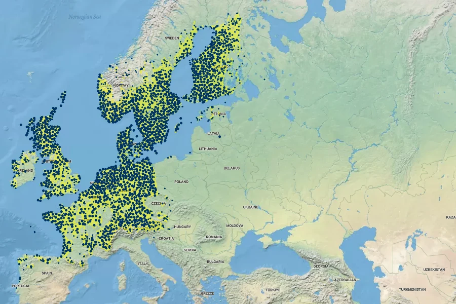 Salix repens Native Range