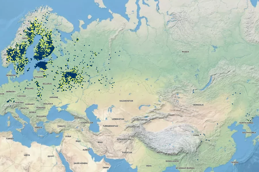 Salix starkeana Native Range