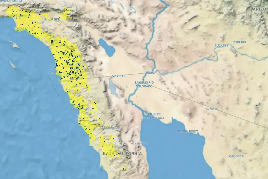 Salvia clevelandii Native Range