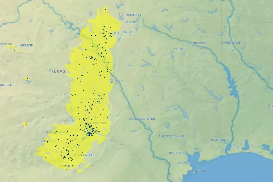 Salvia engelmannii Native Range