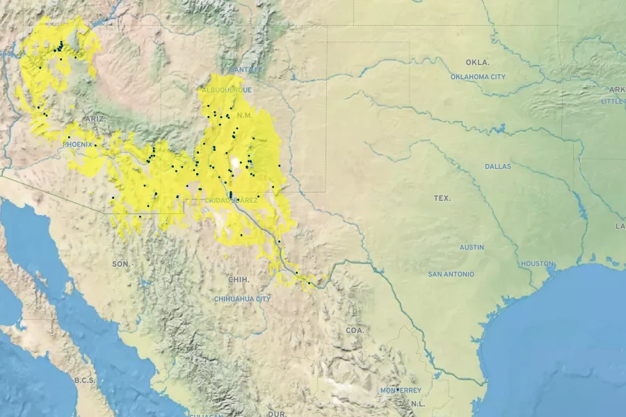 Salvia henryi Native Range