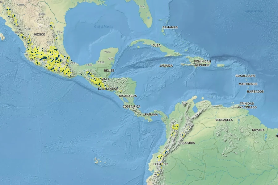 Salvia hispanica Native Range