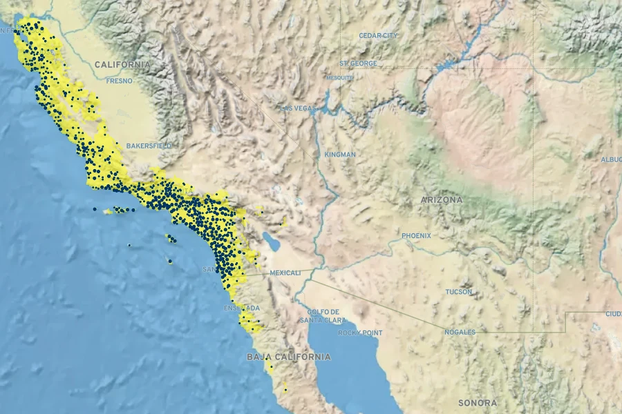 Salvia mellifera Native Range