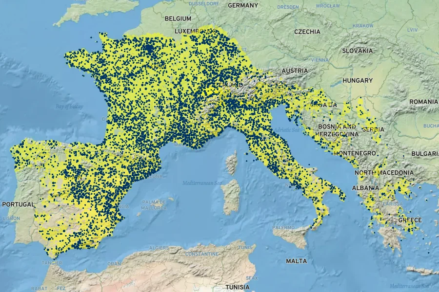 Salvia officinalis Native Range