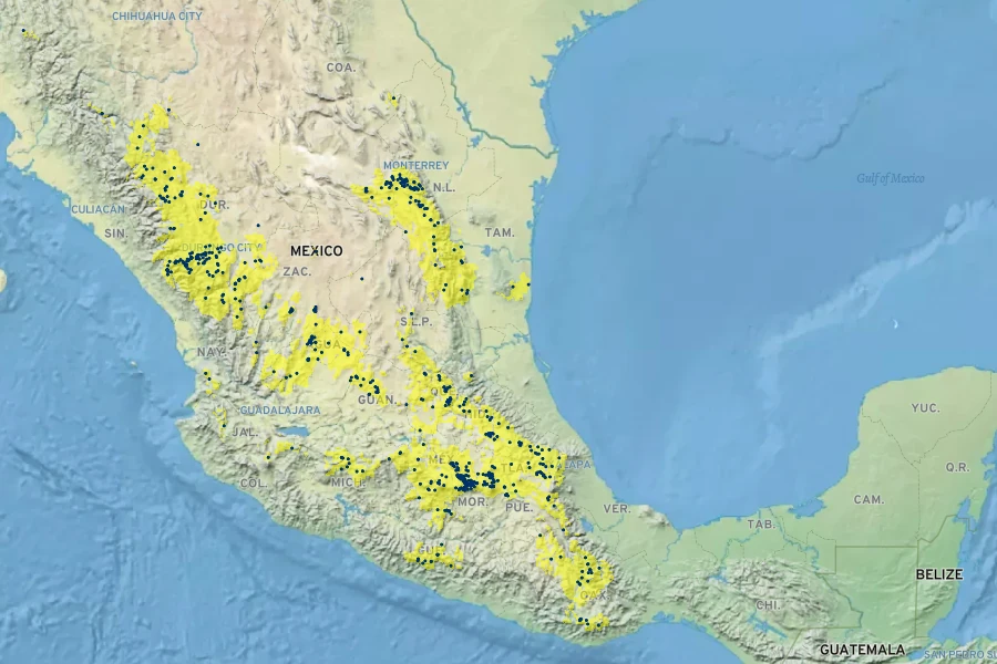 Salvia prunelloides Native Range
