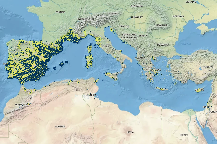 Salvia rosmarinus Native Range