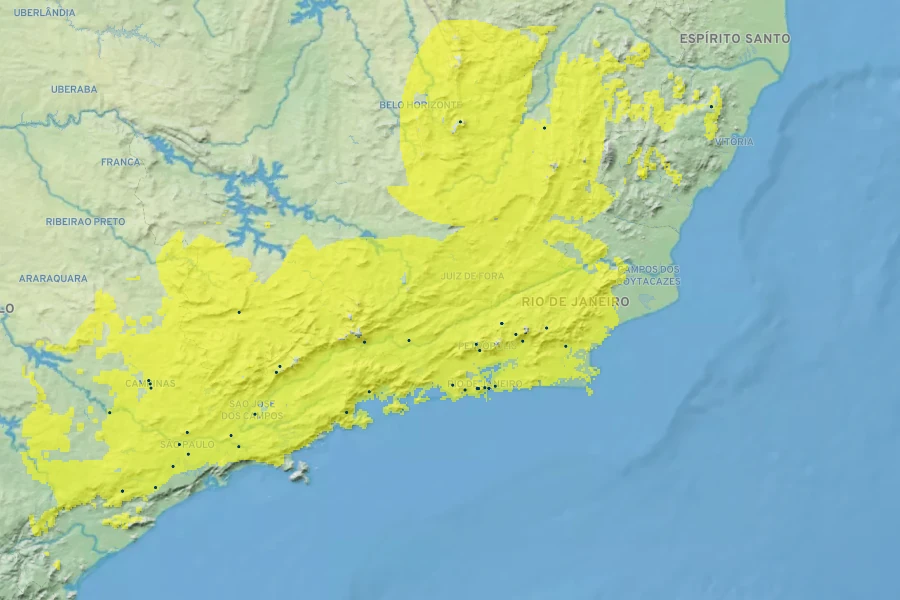 Salvia splendens Native Range