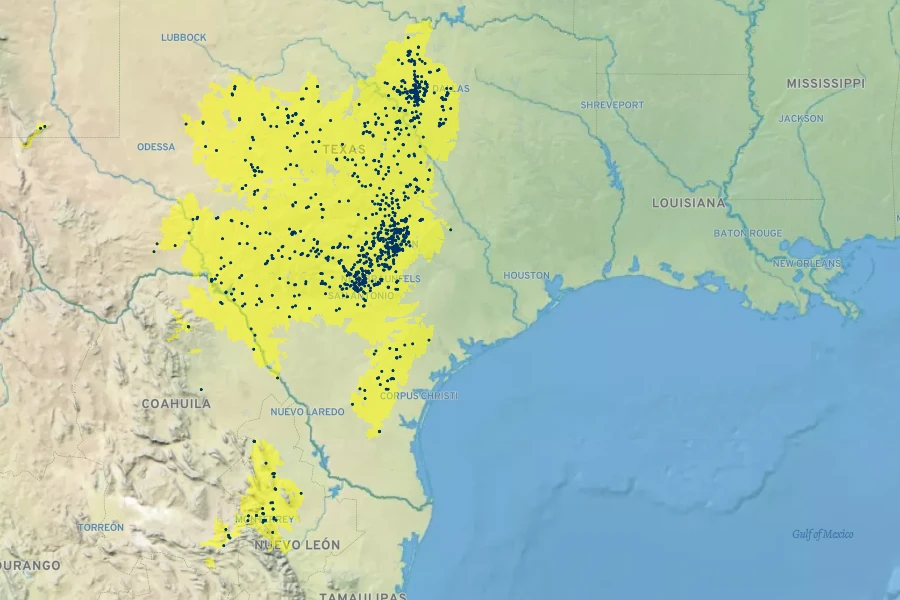 Salvia texana Native Range
