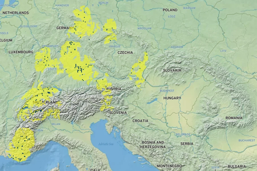 Salvia ×sylvestris Native Range