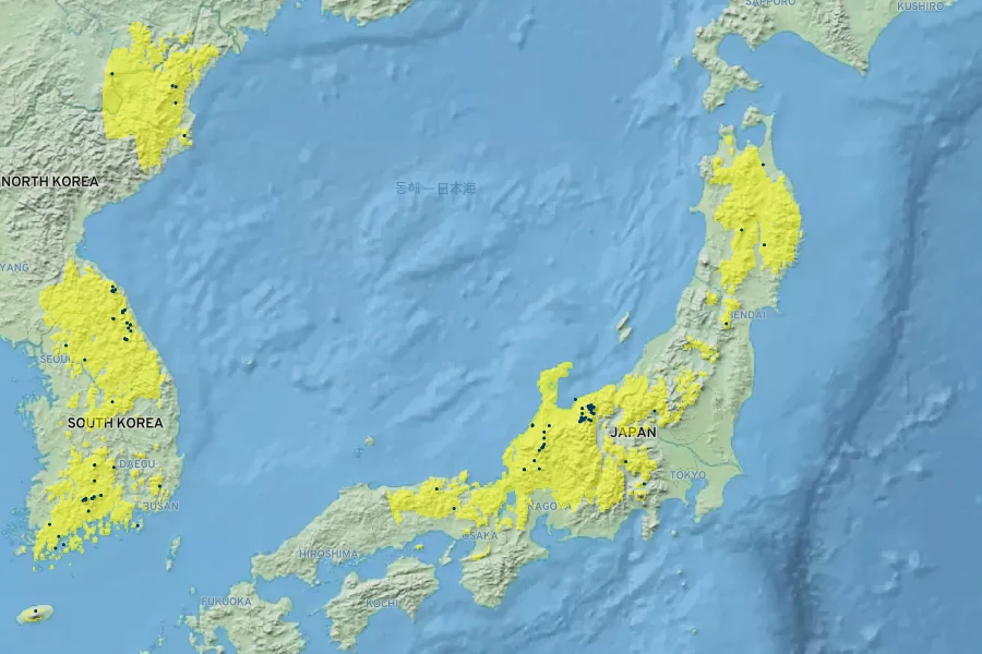 Sanguisorba hakusanensis Native Range