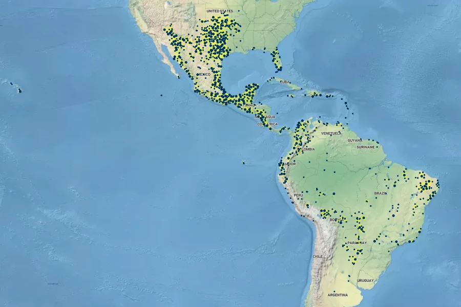 Sapindus saponaria Native Range