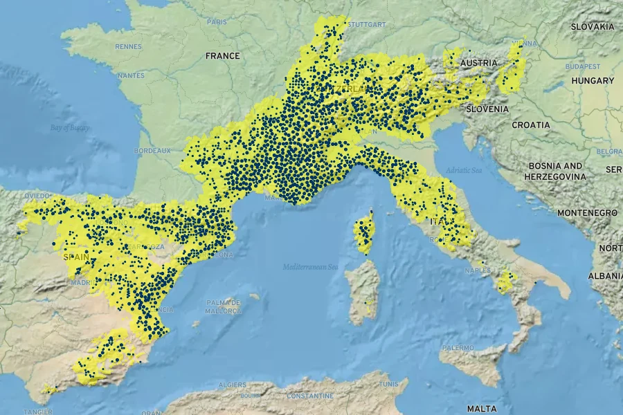 Saponaria ocymoides Native Range
