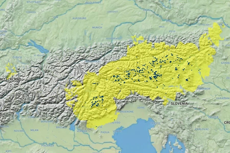 Saponaria pumila Native Range