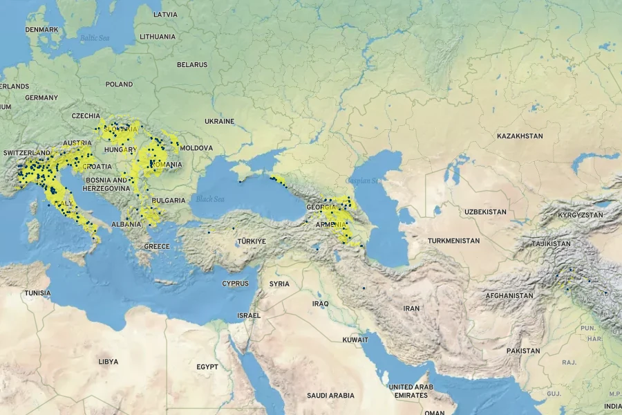 Satureja hortensis Native Range