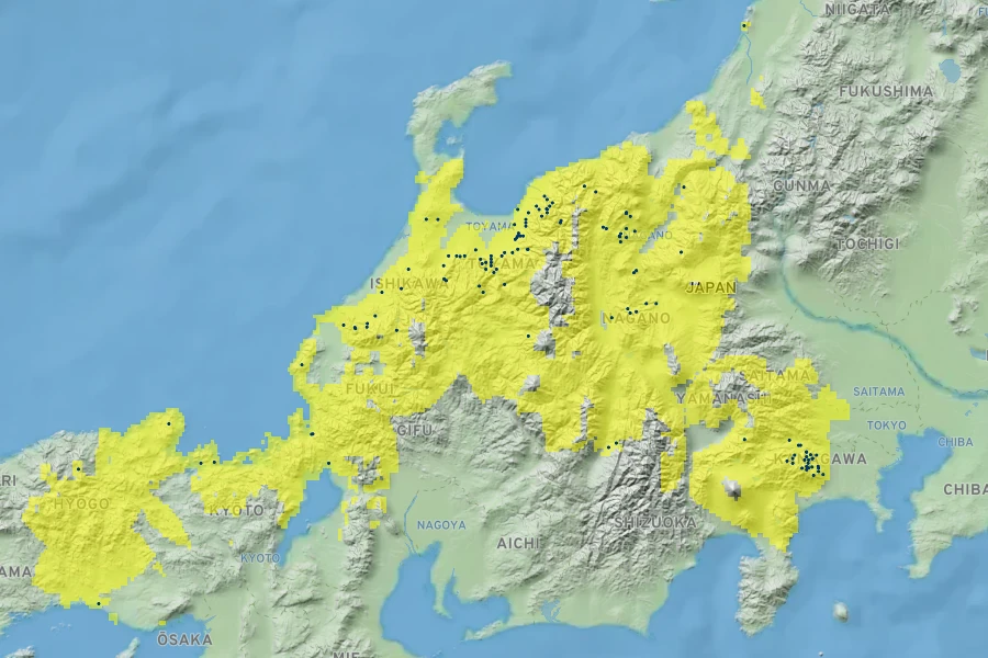 Saxifraga nipponica Native Range